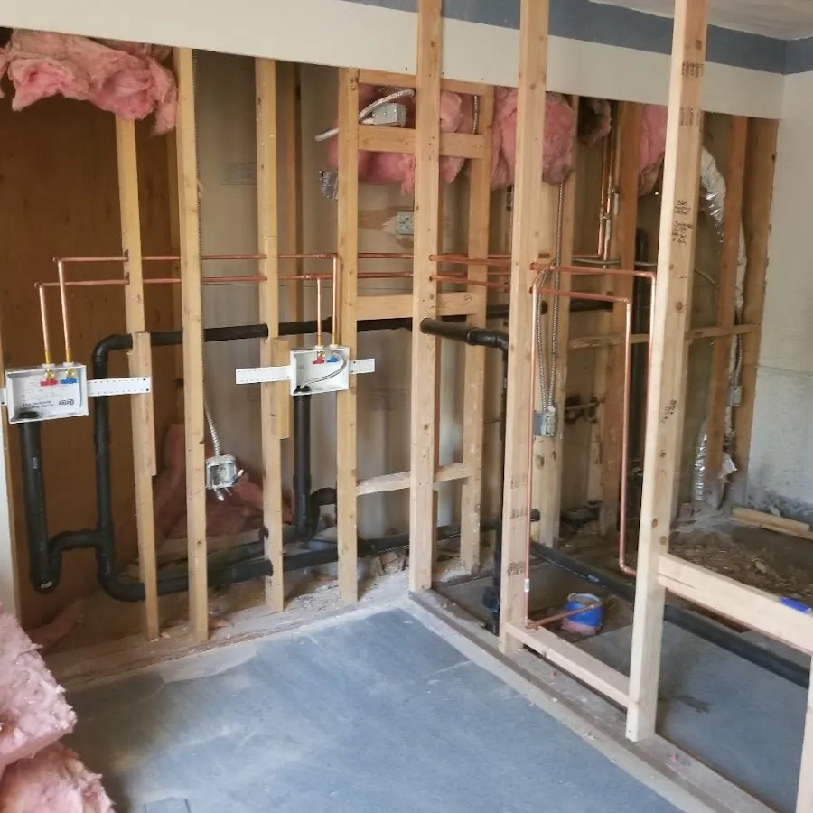 Copper pipe rough-in and plumbing installation in Omak